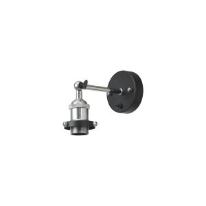 Dreifa Switched Wall Light, 1 x E27, Black/Polished Chrome