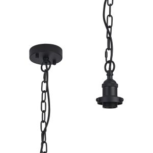 Dreifa Curved Single Pendant (FRAME ONLY), 1 x E27, Satin Black (Maximum Load 5kg)