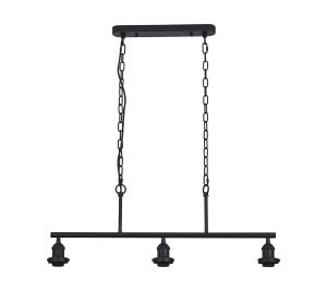 Dreifa Curved Linear Pendant (FRAME ONLY), 3 x E27, Satin Black