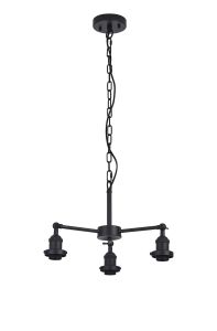 Dreifa Curved Round Pendant (FRAME ONLY), 3 x E27, Satin Black