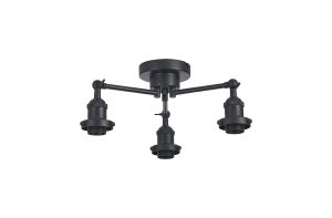 Dreifa Curved Round Ceiling (FRAME ONLY), 3 x E27, Satin Black