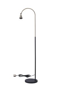Dreifa Curved Over Arm Floor Lamp Without Shade, 1 x E27, Antique Brass/Black
