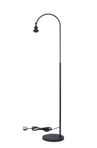 Dreifa Curved Over Arm Floor Lamp Without Shade, 1 x E27, Satin Black