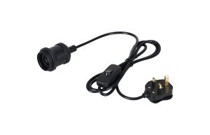 Dreifa Lampholder Table Lamp Kit For Shade, 1 Light E27, Satin Black