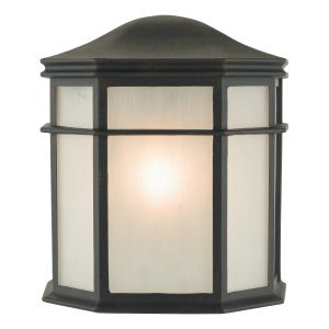 Dulbecco 1 Light E27 Black Outdoor IP44 Wall Light With Opal Acrylic Panes