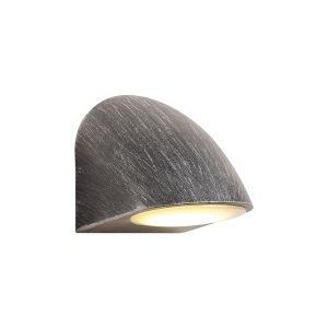 Lynn Wall Lamp, 1 x GU10, IP54, Black/Brushed Silver/Opal, 2yrs Warranty