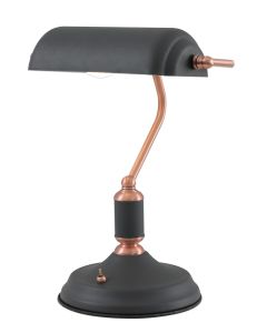 Tourish Table Lamp 1 Light With Toggle Switch, Sand Grey/Copper