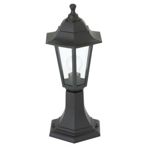 Bayswater Single Outdoor Pedestal Black/Clear Glass Finish