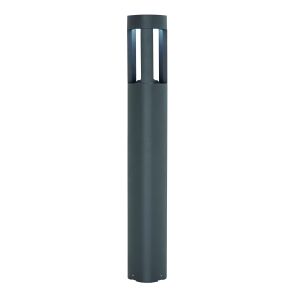 Tribeca Single Large LED Outdoor Pedestal Dark Grey/Frosted Acrylic Finish