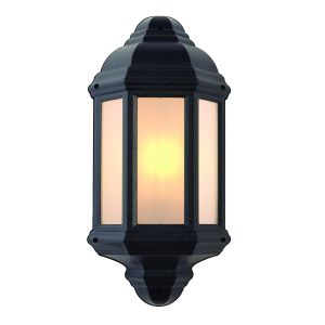 Halbury 1lt Wall Matt Black IP44 Exterior Wall Lights