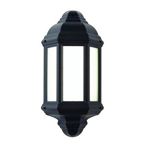 Halbury Single LED Outdoor Wall Light Black/Frosted Finish