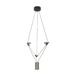 Electra Small Pendant 7W + 14W LED, 3000K, 1600lm, Black/Black Chrome/White Acrylic, 3yrs Warranty