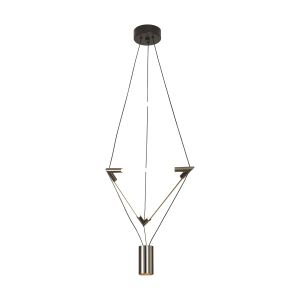 Electra Small Pendant 7W + 14W LED, 3000K, 1600lm, Black / Black Chrome / White Acrylic, 3yrs Warranty