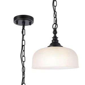 Arvo 27cm Flush/Single Pendant, 1 Light Adjustable E27, Satin Black/Frosted Glass