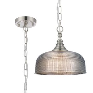 Arvo 27cm Flush/Single Pendant, 1 Light Adjustable E27, Satin Nickel/Smoke Glass