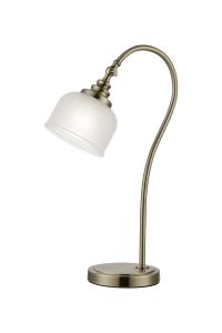 Arvo Table Lamp 1 Light E27 Antique Brass/Frosted Glass