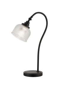 Arvo Table Lamp 1 Light E27 Satin Black/Clear Glass