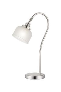 Arvo Table Lamp 1 Light E27 Polished Nickel/Frosted Glass