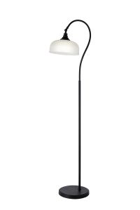 Arvo Floor Lamp 1 Light E27 Satin Black/Frosted Glass