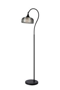 Arvo Floor Lamp 1 Light E27 Satin Black/Smoke Glass