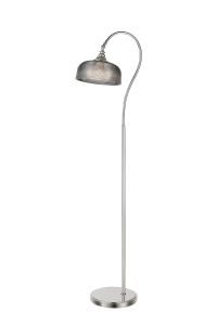 Arvo Floor Lamp 1 Light E27 Polished Nickel/Smoke Glass