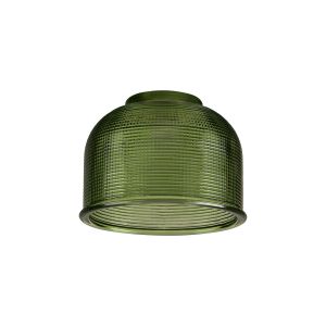 Arvo 14.5x11cm Clear Prismatic Dome Glass Shade, Moss Green