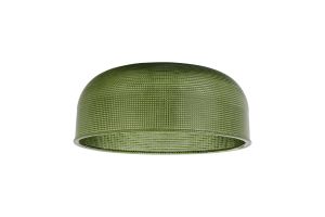 Arvo 27x11.5cm Clear Prismatic Dome Glass Shade, Moss Green