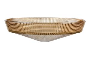 Arvo 40x11cm Prismatic Shallow Glass Shade, Amber