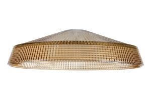 Arvo 40x11cm Prismatic Shallow Glass Shade For E27 42mm Lampholder, Amber