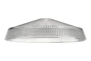Arvo 40x11cm Prismatic Shallow Glass Shade For E27 42mm Lampholder, Clear