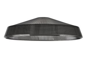 Arvo 40x11cm Prismatic Shallow Glass Shade For E27 42mm Lampholder, Smoke