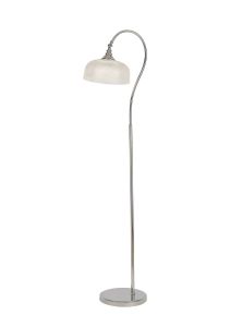 Arvo Floor Lamp 1 Light E27 Polished Nickel/Prismatic Glass