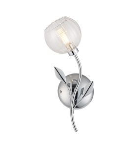 Elm Left Wall Light, 1 Light G9, Polished Chrome/Clear Glass