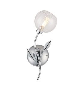 Elm Right Wall Light, 1 Light G9, Polished Chrome/Clear Glass