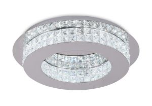 Golosita Ceiling Light, 1 x 18W LED, 4000K, 418lm, Polished Chrome/Crystal, 3yrs Warranty
