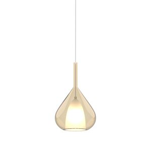 Carys 22cm Assembly Pendant (WITHOUT PLATE) With Reuleaux Triangle Shade, 1 Light E27, Cognac Glass With Frosted Inner