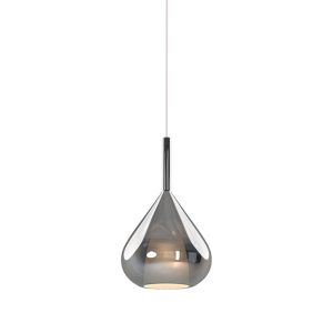 Carys 22cm Assembly Pendant (WITHOUT PLATE) With Reuleaux Triangle Shade, 1 Light E27, Chrome Glass With Frosted Inner