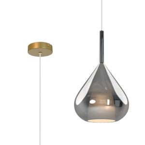 Carys 22cm Pendant With Reuleaux Triangle Shade, 1 Light E27, Gold/Chrome Glass With Frosted Inner