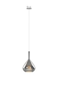 Carys Recessed Pendant Kit With Reuleaux Triangle Shade, 1 Light E27, Silver/Chrome Glass With Frosted Inner