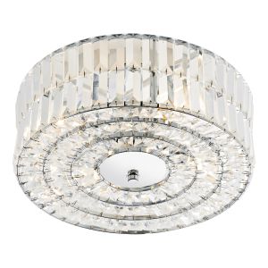 Errol 4 Light E14 Polished Chrome Semi Flush Fitting With Crystal Glass Decoration