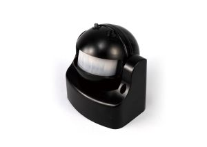 Espial Stand Alone IP44 12m 180 Deg PIR Motion Sensor With Adjustable Time And Lux Level Black Finish