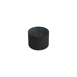 Hemel Round, 18x13.5cm Shade, Black Linen With Translucent Inner & Black Carrier