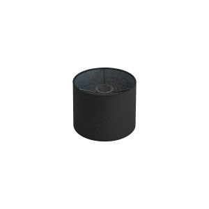 Hemel Round, 20x16.5cm Shade, Black Linen With Translucent Inner & Black Carrier