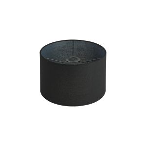 Hemel Round, 30x20cm Shade, Black Linen With Translucent Inner & Black Carrier