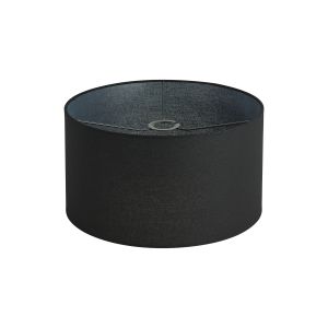 Hemel Round, 40x22cm Shade, Black Linen With Translucent Inner & Black Carrier