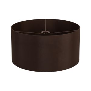 Hemel Round, 50x25cm Shade, Self Lined Chocolate Faux Silk & Chocolate Carrier