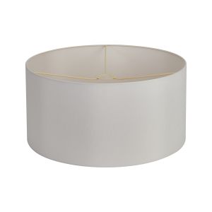 Hemel Round, 50x25cm Shade, Self Lined Ivory Faux Silk & Ivory Carrier