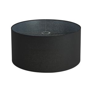 Hemel Round, 50x25cm Shade, Black Linen With Translucent Inner & Black Carrier