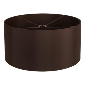 Hemel Round, 60x30cm Shade, Self Lined Chocolate Faux Silk & Chocolate Carrier