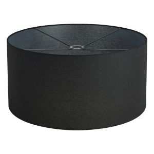 Hemel Round, 60x30cm Shade, Black Linen With Translucent Inner & Black Carrier